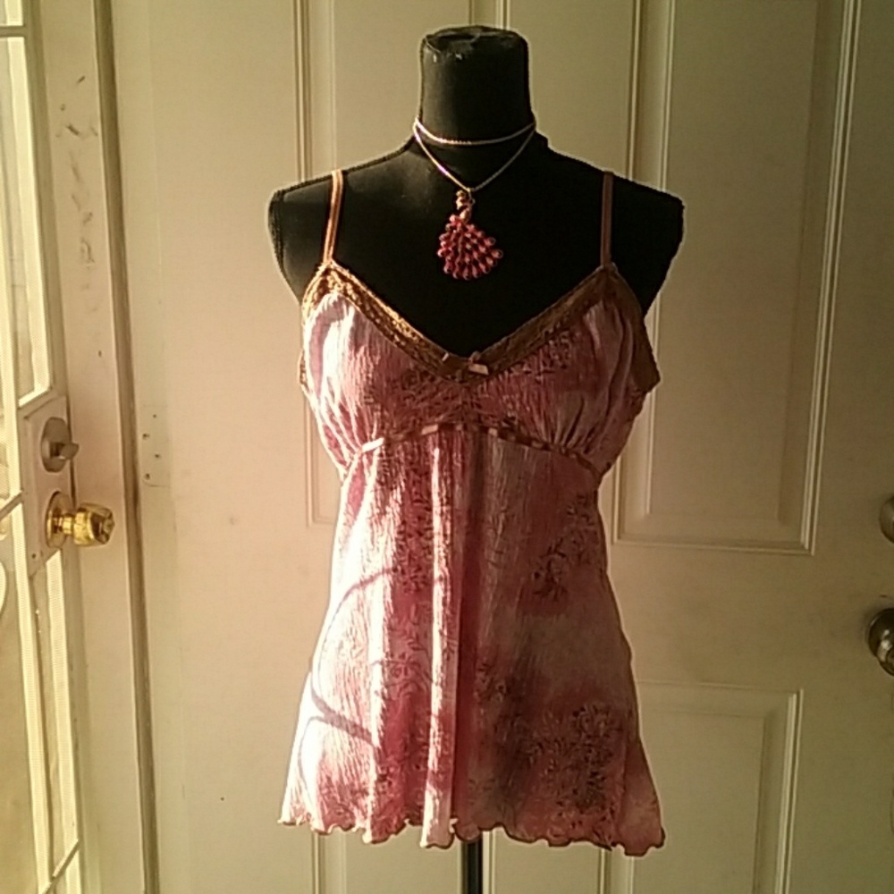 Hot tempered xl flowy tie back tank top